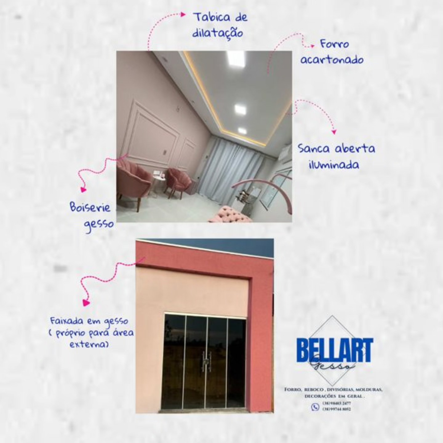 Sanca com LED Bellart Gesso Design